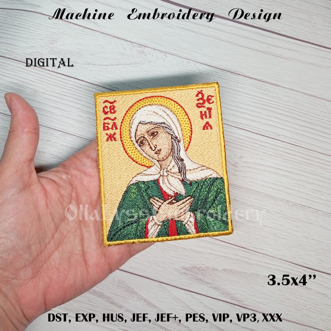 Xenia of Saint Petersburg embroidery design 1 Icon of Xenia of Saint Petersburg machine embroidery design
