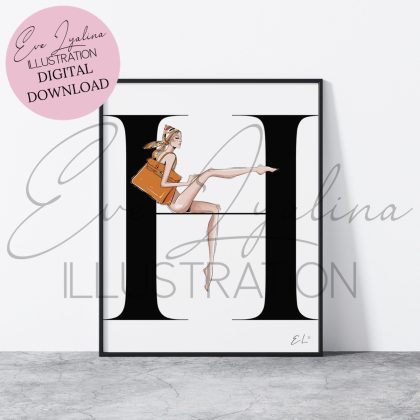 DIGITAL DOWNLOAD Handbag (Hermes-inspired Illustration)