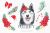 Watercolor Christmas Husky Dog Clipart for Instant Download