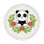 Little panda Cross Stitch Pattern. Floral Cross Stitch Pattern