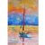 Sailboat painting 16*24 seascape at sunset acrylic art by Yalozik