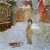 Winter scene art Angel in old town digital painting