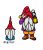 Stained Glass Pattern Gnome With a Lantern Set of 2