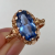 Elegant Vintage 14K Ring USSR 583 Rose Gold with star sapphire corundum stone