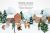 watercolor winter village clipart, people in winter forest illustrations