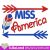 miss America 4th July Machine embroidery design