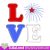 4th of July LOVE Independence Machine embroidery design