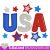 4th of July USA applique Machine embroidery design