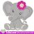 Baby Elephant for Girls Nursery Machine embroidery design