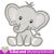 Baby Elephant for Boys Nursery Machine embroidery design