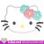 Kids Cute Kitty with flowers Machine embroidery design