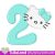 Kids Cute Kitty with number Two Machine embroidery design