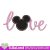 Valentine Day Love Miss Mouse Machine embroidery design