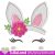 Easter Girly Bunny Face Machine embroidery design