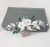 Emerald hair comb, White flower and green crystal hair piece