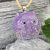 Amethyst carved cat pendant, large purple necklace, animal jewelry gift.