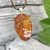 Lion pendant in orange carnelian. Animal zodiac jewelry. Gift for her and him.