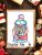 Colouring page new year gnome stained glass window