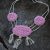 Boho necklace, Knitted necklace, Pink necklace