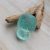 Aqua sea glass stopper ST9