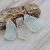 White patterned genuine sea glass WT22