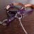 Plus size purple leather bdsm set collar with chain leash