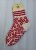 Women Handmade Wool Socks with a red pattern