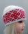 Women’s knitted headband red with jacquard pattern