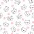 Seamless pattern cute minimalistic muzzles of cats with paws