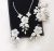 White flower boho bridal jewelry set, Floral jewelry set