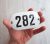 Address apartment number plaque 282 – enamel metal door number sign vintage
