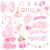 Pink Watercolor Baby birthday PNG clipart