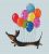 Dog and Balloons Cross Stitch Pattern, Dachshund