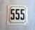 House address number 555 vintage street white black plaque