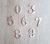 Small aluminum number plates 0 3 5 6 7 8 9 – vintage Soviet digit sign figures