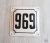 Enamel metal house address number plaque 969 – Soviet street old number sign vintage