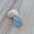 Patterned blue sea glass pendant size