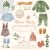 Vintage Baby Boy Clothes. Watercolor PNG Clipart Set