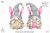 Easter Bunny gnome, digital clipart png, сute characters grey
