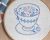 Floral hand embroidery pattern PDF. Cup of blue and pink flowers. NaiveNeedle
