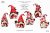 Gnomes & snowman red clipart, Cute characters