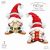 Christmas Gnome on skis Digital Clip Art Cute Character