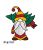Gnome with a Christmas Tree Stained Glass Pattern