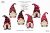 Gnomes clipart png, red and black, сute characters