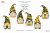 Gnomes clipart png, green and orange, сute characters