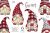Gnomes clipart png, red and grey, сute characters