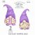 Gnomes. lavender colors. Clip art png format, cute characters