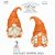 Gnomes. orange colors. Clip art png format, cute characters