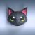 3d Papercraft–Black Kitten Head–PDF DXF Templates
