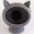 Dark gray wicker cat house